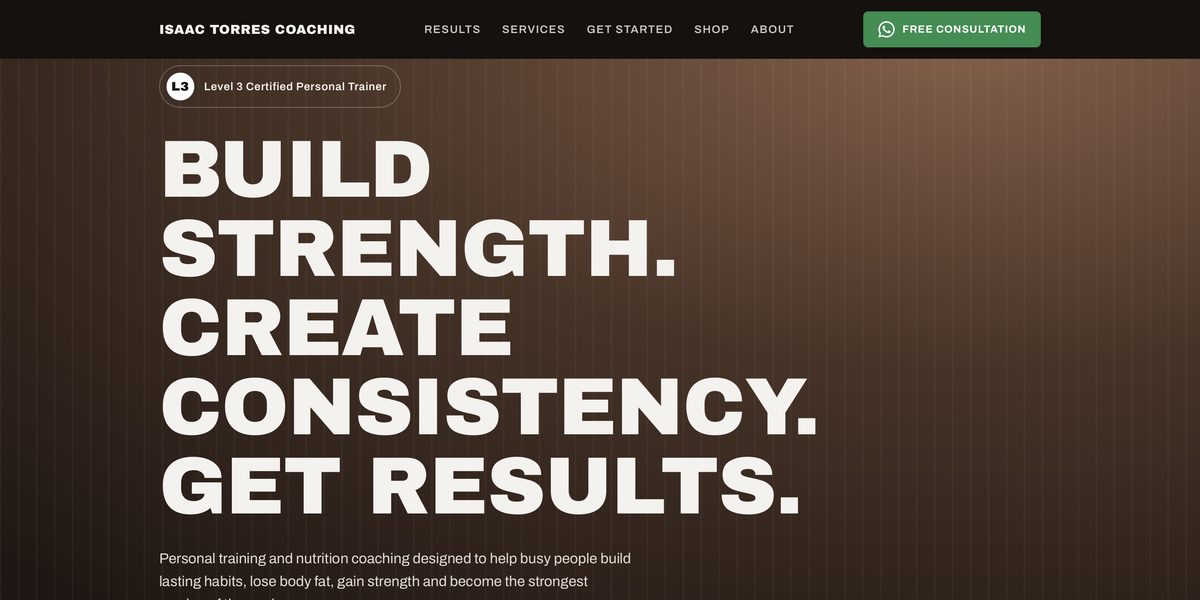 Isaac Torres Coaching homepage