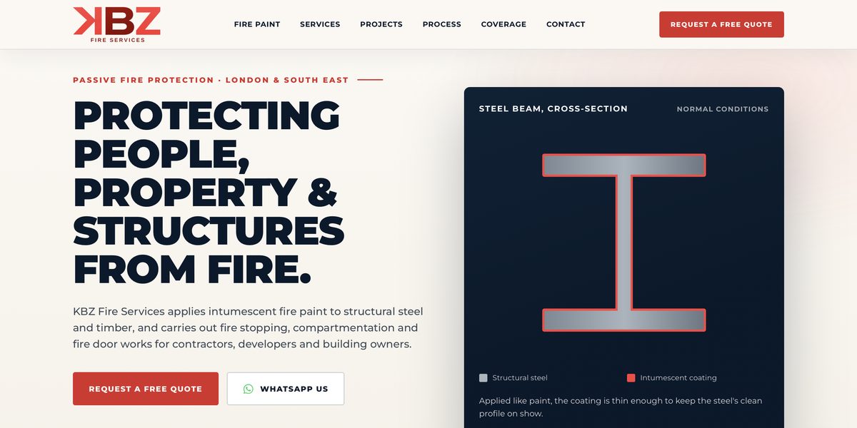 KBZ Fire Services homepage