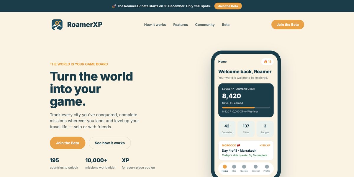 RoamerXP homepage